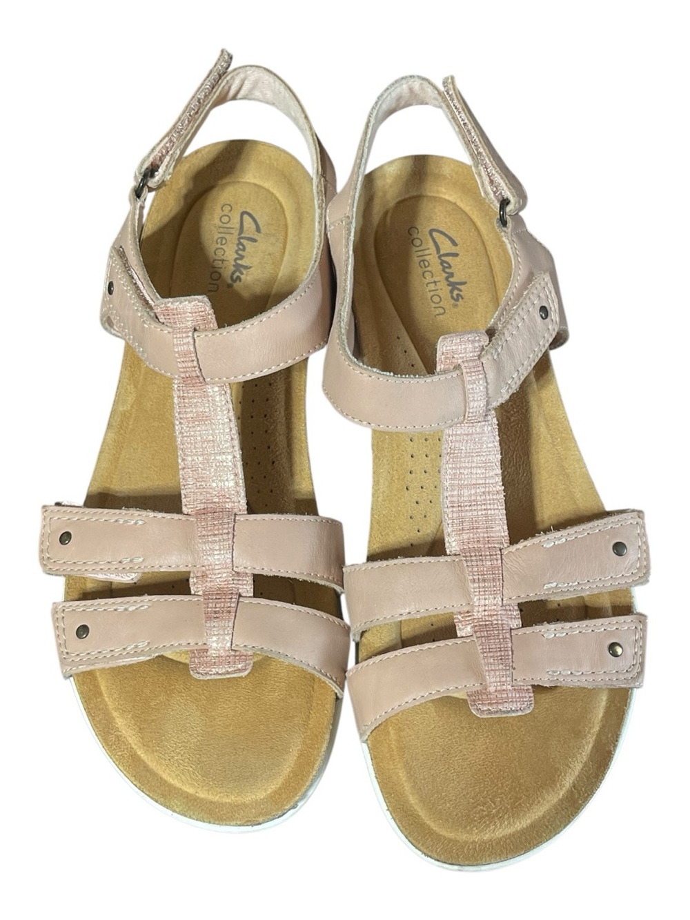Clarks April Cove Womens Adjustable Strappy Sandals Blush Pink Size 10